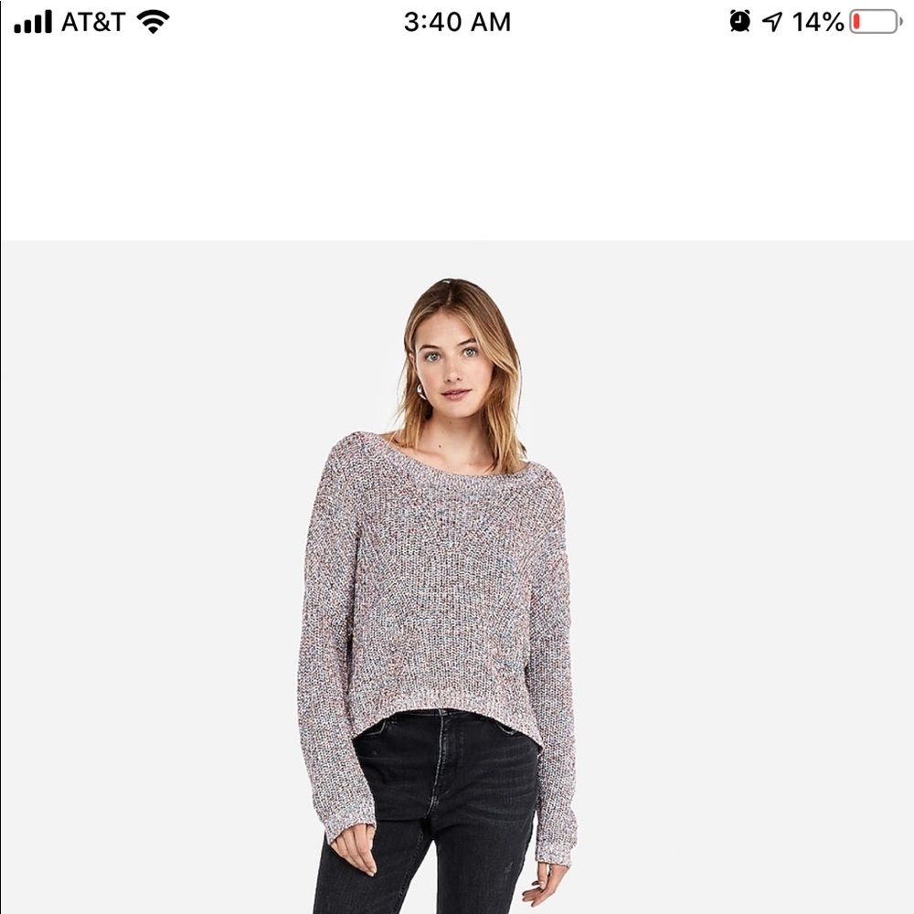 Express Cable Knit Split Back Sweater - Small Nwot - image 1